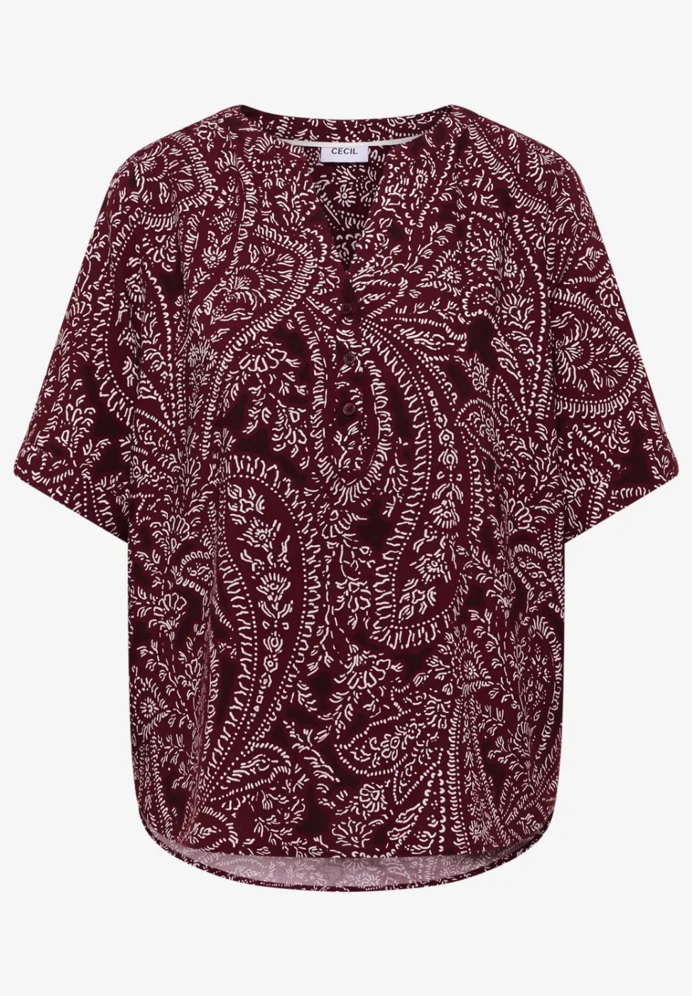 Kurzarm Bluse mit Paisley Print
