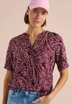 Kurzarm Bluse mit Paisley Print