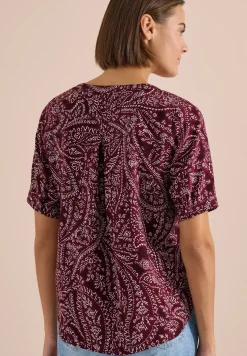 Kurzarm Bluse mit Paisley Print