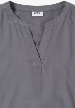 Kurzarm Bluse mit Split Neck