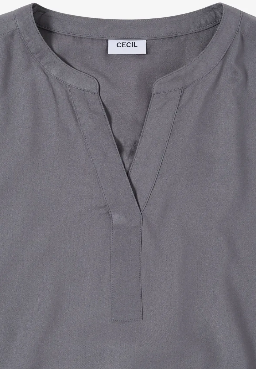Kurzarm Bluse mit Split Neck