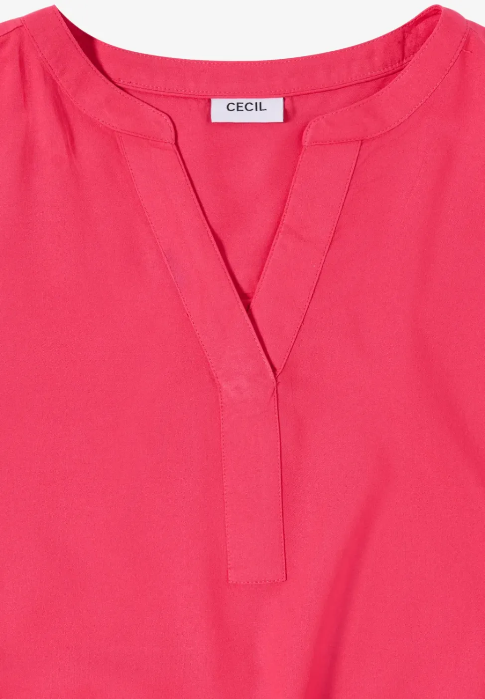 Kurzarm Bluse mit Split Neck
