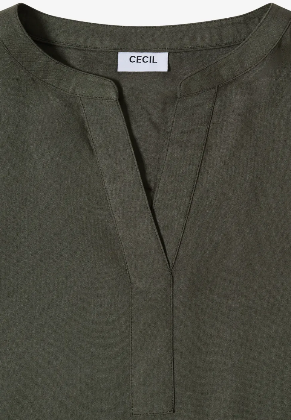 Kurzarm Bluse mit Split Neck