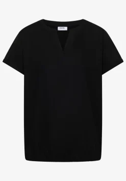 Kurzarm Bluse mit Split Neck
