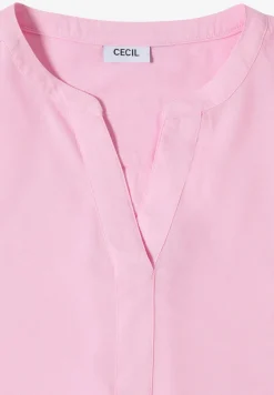 Kurzarm Bluse mit Split Neck