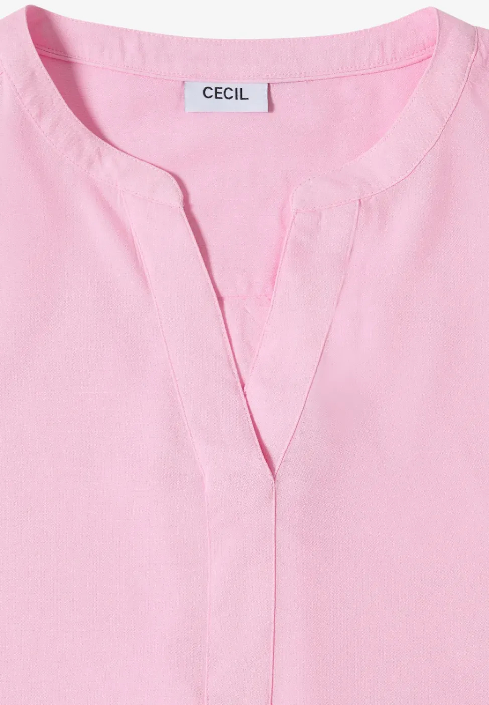 Kurzarm Bluse mit Split Neck