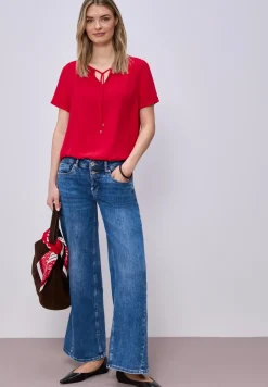 Kurzarm Bluse mit String-Detail