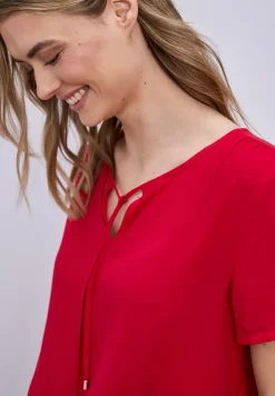 Kurzarm Bluse mit String-Detail