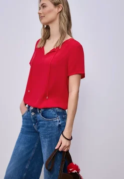 Kurzarm Bluse mit String-Detail
