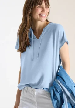 Kurzarm Bluse mit Strukturmix