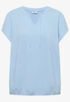 Kurzarm Bluse mit Strukturmix