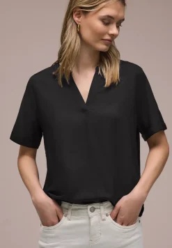 Kurzarm Bluse mit Turn-Up