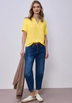 Kurzarm Bluse mit Turn-Up