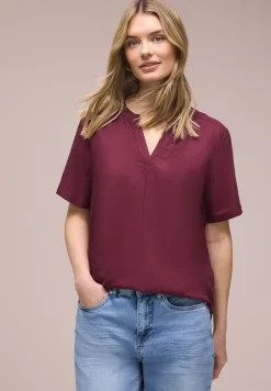 Kurzarm Bluse mit Turn-Up
