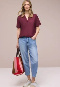 Kurzarm Bluse mit Turn-Up