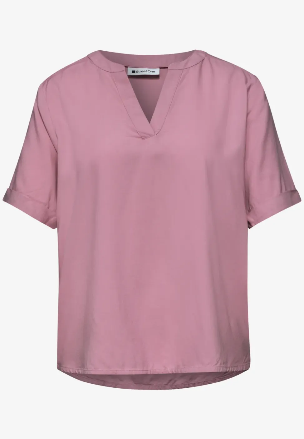 Kurzarm Bluse mit Turn-Up