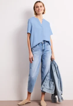 Kurzarm Bluse mit Turn-Up