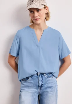 Kurzarm Bluse mit Turn-Up