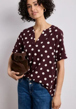 Kurzarm Bluse mit Turn-Up