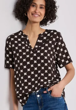Kurzarm Bluse mit Turn-Up