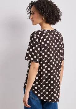 Kurzarm Bluse mit Turn-Up