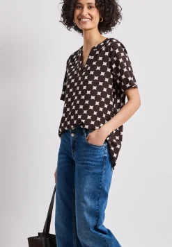 Kurzarm Bluse mit Turn-Up