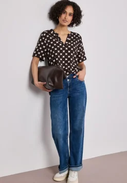 Kurzarm Bluse mit Turn-Up