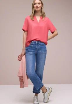 Kurzarm Bluse mit Turn-Up