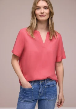 Kurzarm Bluse mit Turn-Up