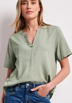 Kurzarm Bluse mit Turn-Up