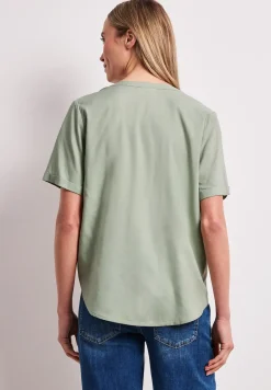 Kurzarm Bluse mit Turn-Up