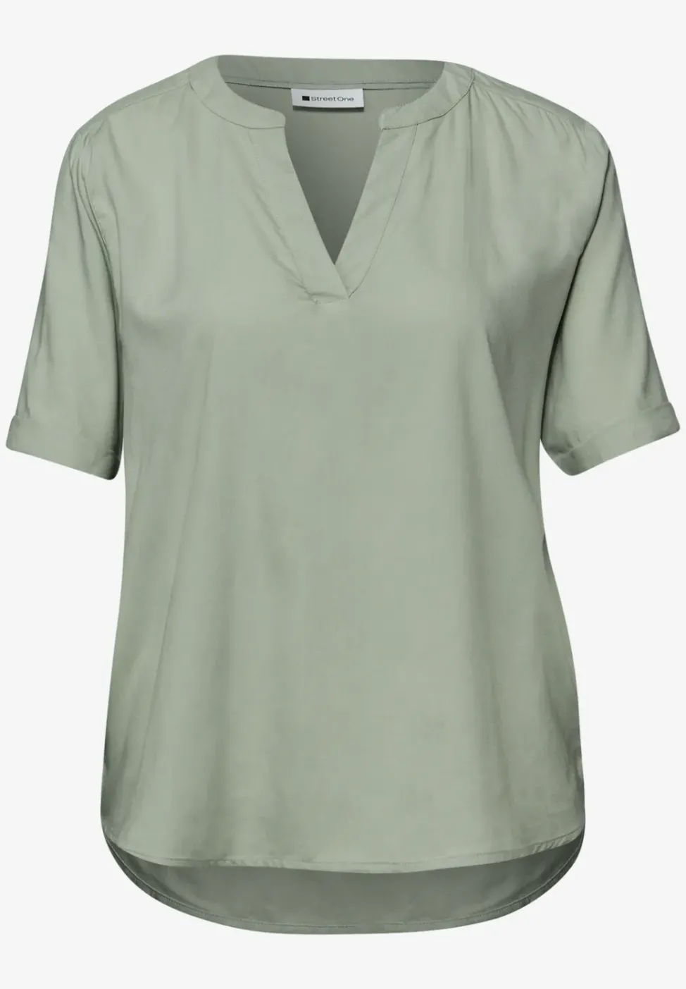 Kurzarm Bluse mit Turn-Up