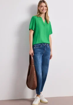 Kurzarm Bluse mit Turn-Up