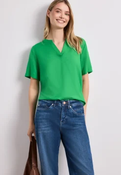 Kurzarm Bluse mit Turn-Up