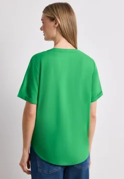 Kurzarm Bluse mit Turn-Up