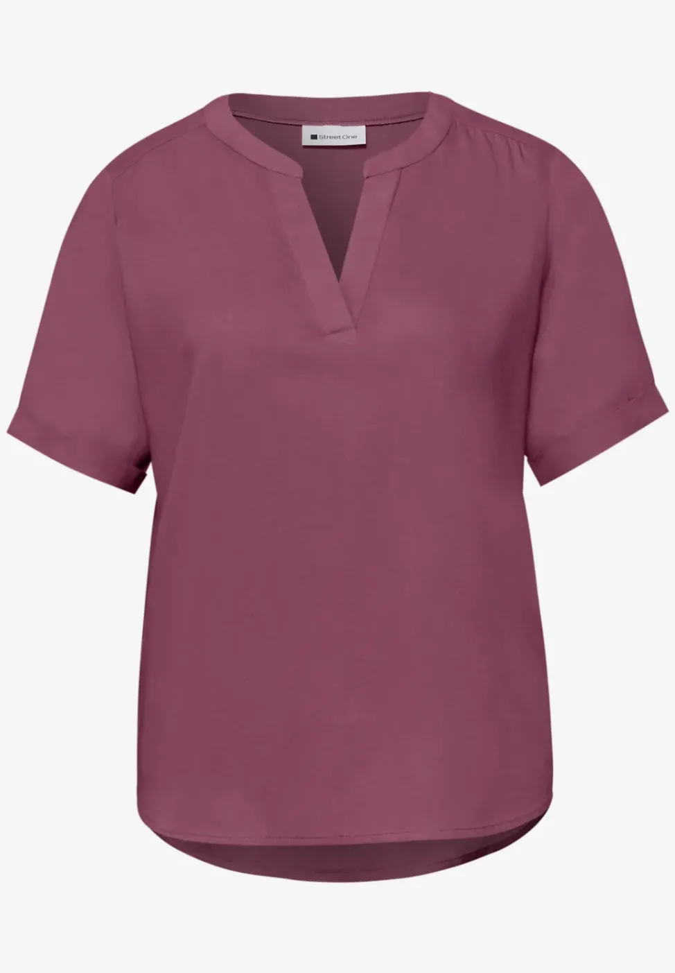 Kurzarm Bluse mit Turn-Up