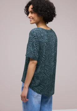 Kurzarm Bluse mit Turn-Up