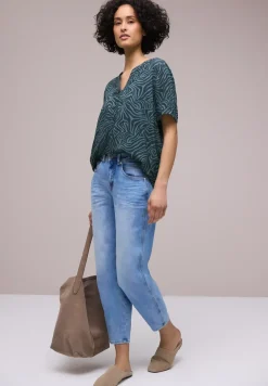 Kurzarm Bluse mit Turn-Up