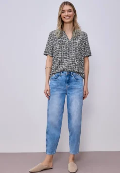 Kurzarm Bluse mit Turn-Up