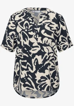 Kurzarm Bluse mit Turn-Up und Print