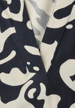 Kurzarm Bluse mit Turn-Up und Print