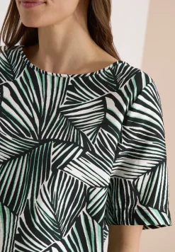 Kurzarm Blusenshirt mit Allover-Print