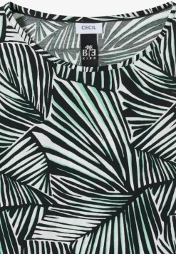 Kurzarm Blusenshirt mit Allover-Print