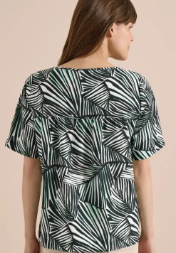 Kurzarm Blusenshirt mit Allover-Print