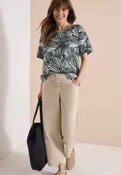 Kurzarm Blusenshirt mit Allover-Print