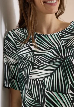 Kurzarm Blusenshirt mit Allover-Print