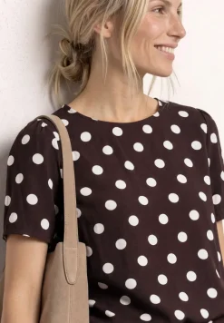 Kurzarm Blusenshirt mit Rundhals