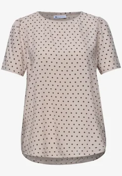 Kurzarm Blusenshirt mit Rundhals