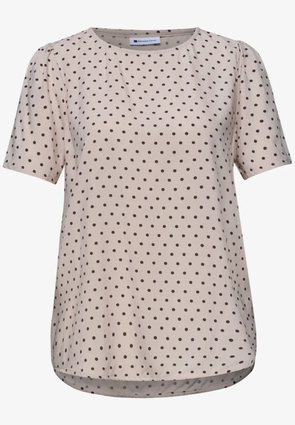 Kurzarm Blusenshirt mit Rundhals