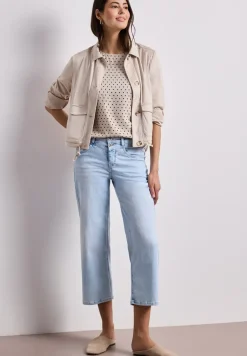 Kurzarm Blusenshirt mit Rundhals